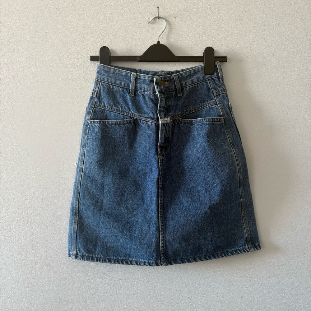 Marithé + François Girbaud Vintage Blue Denim Skirt